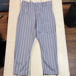 Men's Pinstripe baseball Pants in Light Gray/Black Stripe